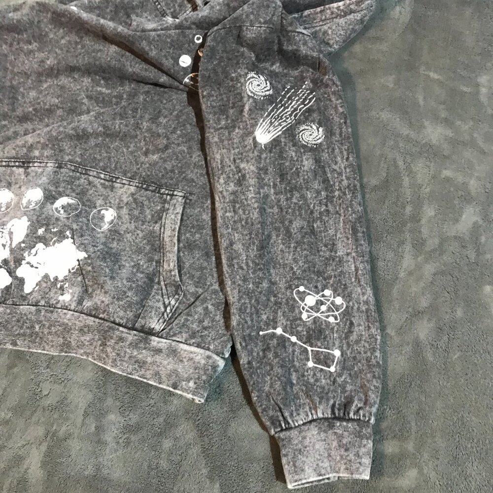 swtr027 - Gray Hyper Space NASA planetary hoodie Large - Picture 6 of 9